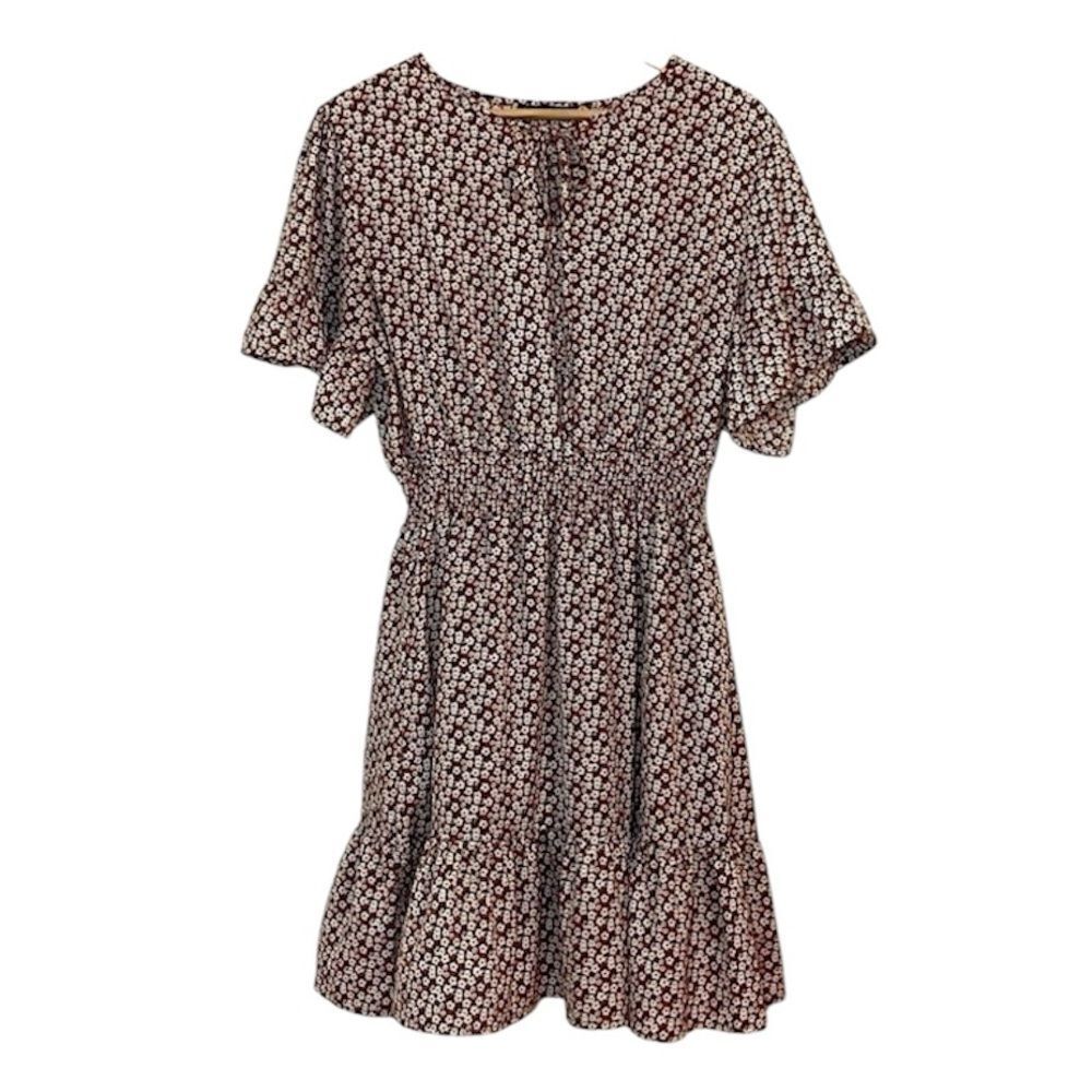 Fall dainty Floral Print Dress, X-Large